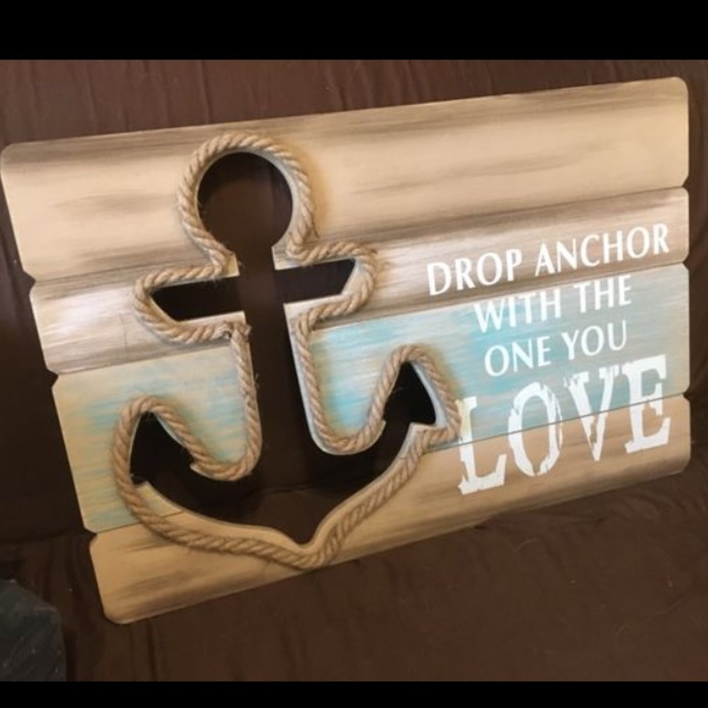 “Drop Anchor” Nautical Wall Sign Decor